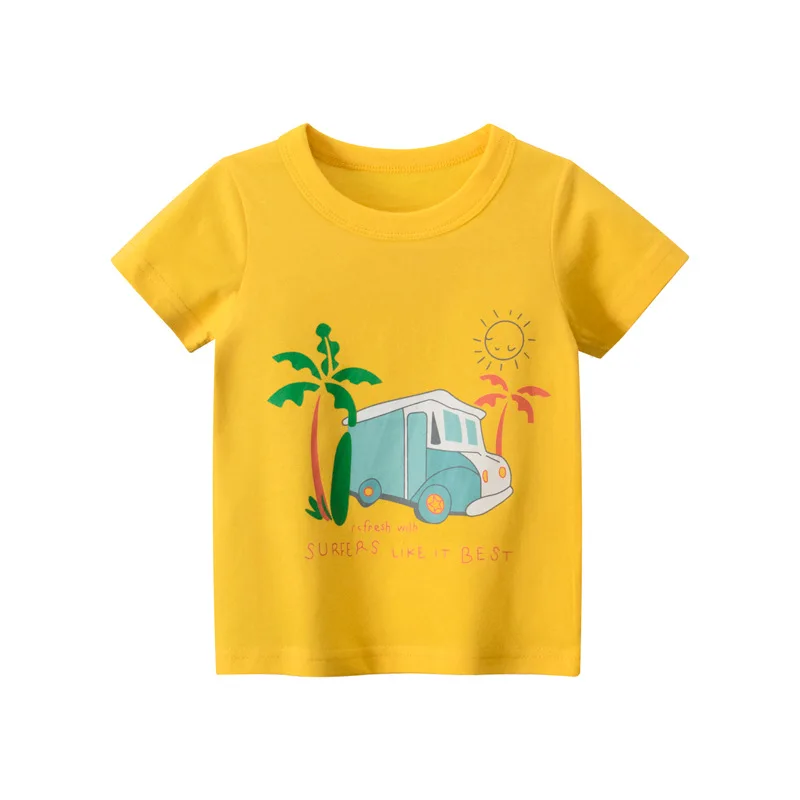 Vasarā Jauni Ir 2021. Gads Karikatūra Auto Modelis 4 Stilu, Krāsu Izvēles Baby Zēni Meitenes Īsām Piedurknēm T-krekls