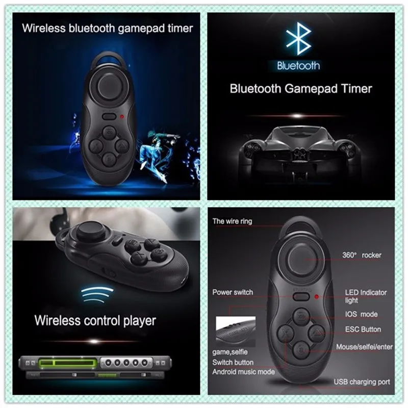 VR Shinecon Bluetooth Virtuālo Realitāti, 3D Brilles, Austiņas Priekš IOS un Android VR Bo 5.0-7.0 Collu Tālrunis Google Kartona 2.0