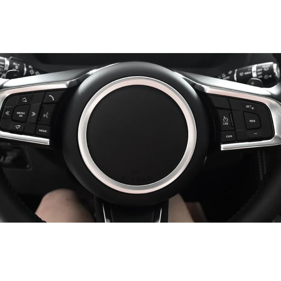 YAQUICKA Alumīnija Sakausējuma Auto Interjers Stūres Gredzenu Apdares Stilu kategorijas Uzlīme Uz Jaguar XF XFL XE F-TYPE F-PACE Piederumi