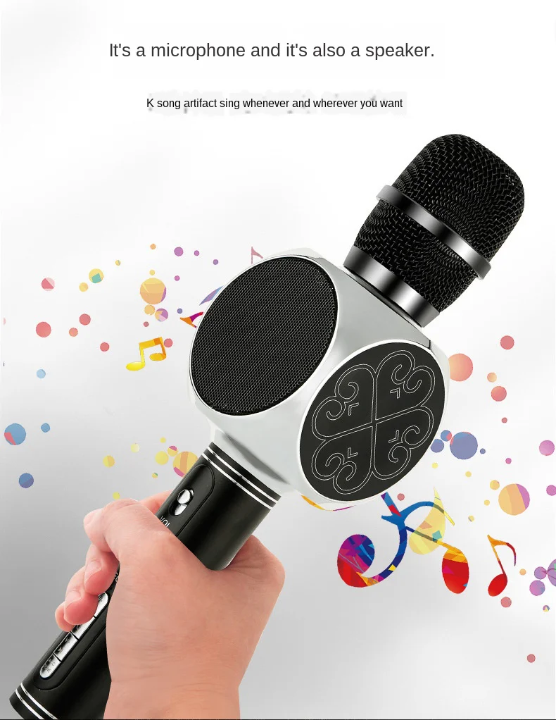 YS-63 Bezvadu Bluetooth Pārnēsājama Rokas Karaoke Mikrofons, Skaļrunis Mājas Pusi Bērnu Runas Tikšanās Mic (Mikrofons