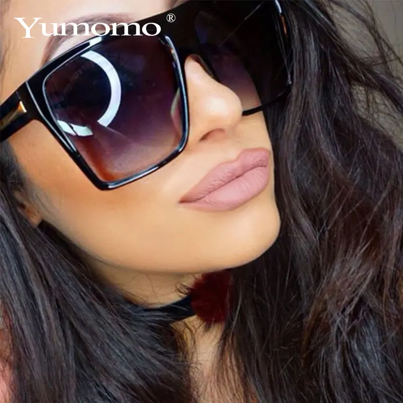 YUMOMO Vintage, Saulesbrilles Sieviešu Zīmola Dizainere Lielgabarīta Saules Brilles Toņos Lielas Melnās Lēcas, Brilles UV400 Fashion Eyewear