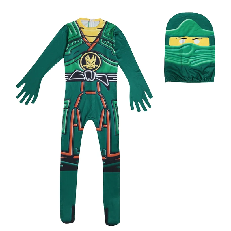 Zaļā Ninjago Kostīms Bērniem Zēni Jumpsuits Bērniem Halloween, Ziemassvētku Kostīms Bērniem Iedomātā Puse Drēbes, Ninja, Kostīms, Kostīmi,
