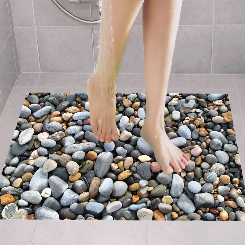 ZOOYOO 3D sienas uzlīmes ūdensizturīgs bruģakmens modes mājas dekorēšanai vannas istaba koridors pretslīdēšanas grīdas, vinila grīdas uzlīmes