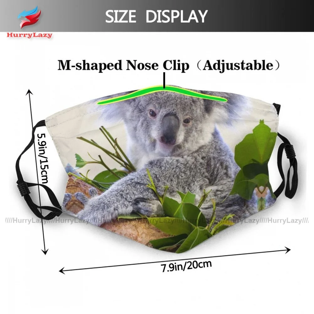 Šarmu Elpošanas Koala Sejas Maska Modes Pieaugušajiem Auduma Sejas Maska Ar Mutes Filtri