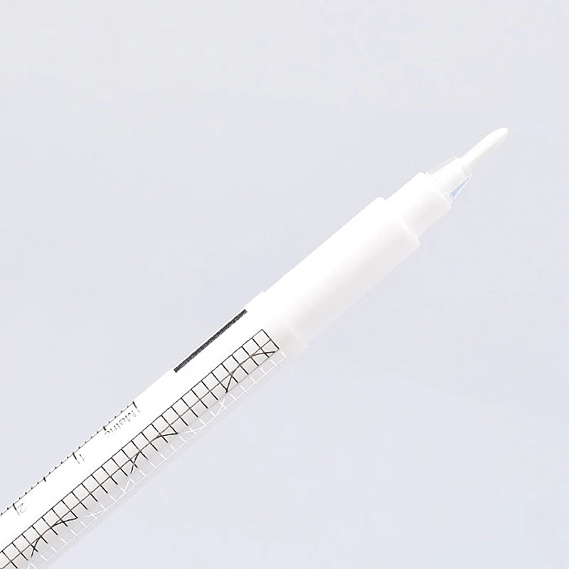 10 gab. Microblading Pozicionēšanas Pildspalvu Balto Ķirurģijas Uzacu Tetovēšana, Ādas Marķieri, Pildspalvas Instrumentu Piederumi Ar Mērīšanas Lineāls