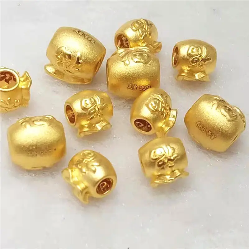 1GB 999 24K Dzeltena Zelta Rokassprādzi Nekustamā Zelta Svētī Soma Maziem Liels Sarkans Granāts 5-6mm Pērles Sievietēm Sieviešu 's Aproce
