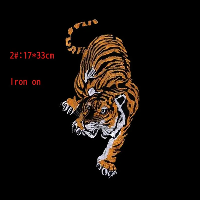 1gb/Daudz 4kinds Lielu Izšūti Tiger Plāksteris 3D Dzīvnieku Ielāpus Drēbes Jaka Atpakaļ Plāksteri (nepieciešams, lai Ironning) A281