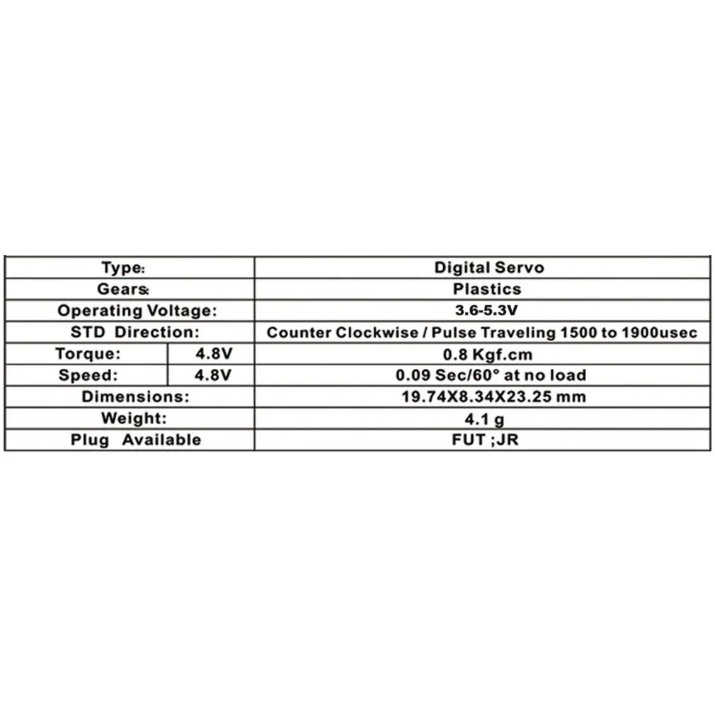 1pc EMAX ES9051 4.3 g Digitālā Plastmasas Zobratu Servo 4.8 V 0.8 kg 0.09 Sec/60 Grādu par RC FPV Fiksēto Spārnu Lidmašīnu Copter Piederumi