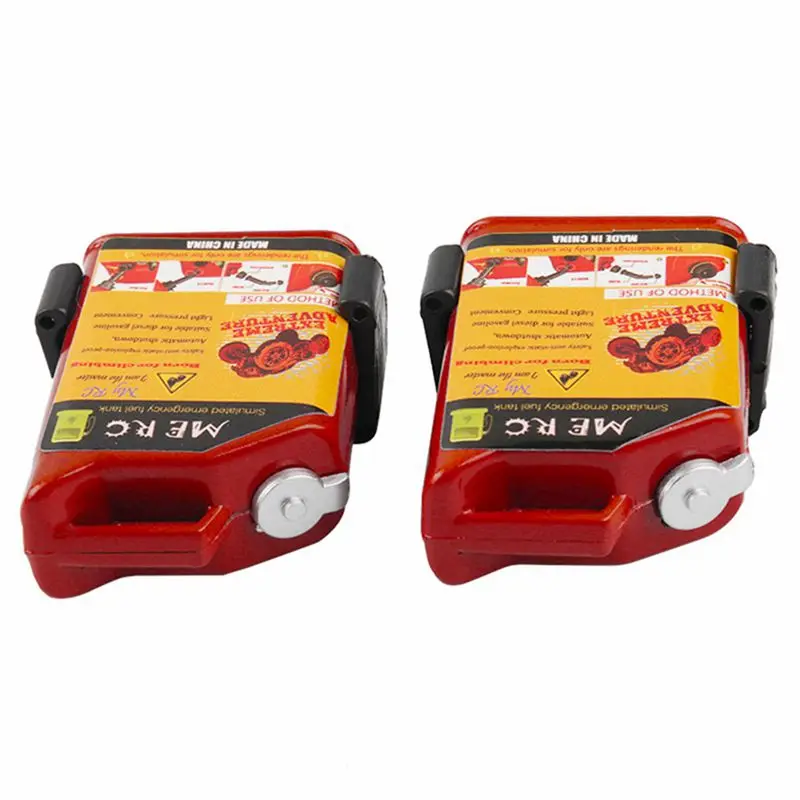 2 Gab 1/10 Mēroga Rc Kāpurķēžu Piederumu Mini Degvielas Tvertne (Sarkanā krāsā) ar 3Pcs Plastmasas Rc Auto Glabāšanas Kaste Apdares Līdzeklis, Black