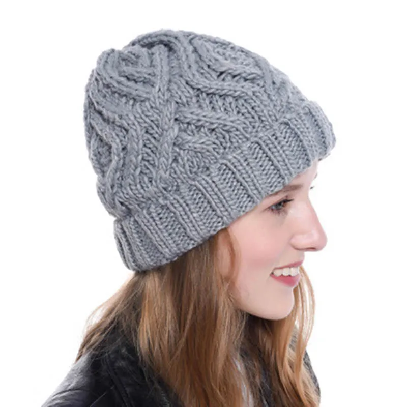 2019 sieviešu aksesuāri, jaunu dimanta formas laukumā mīksta vilnas adīta cepure dāmas modes rudenī, ziemā silts savējos vilnas cepurīte F23