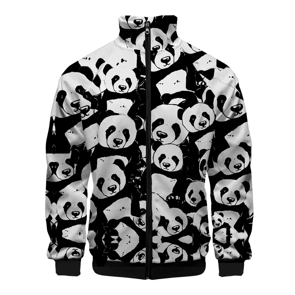 2020 Smieklīgi Panda 3D Stāv Apkakles Rāvējslēdzēju Jaka Sieviešu/Vīriešu garām Piedurknēm Jakas Ikdienas Moderns Stils Streetwear Dzīvnieku Apģērbs