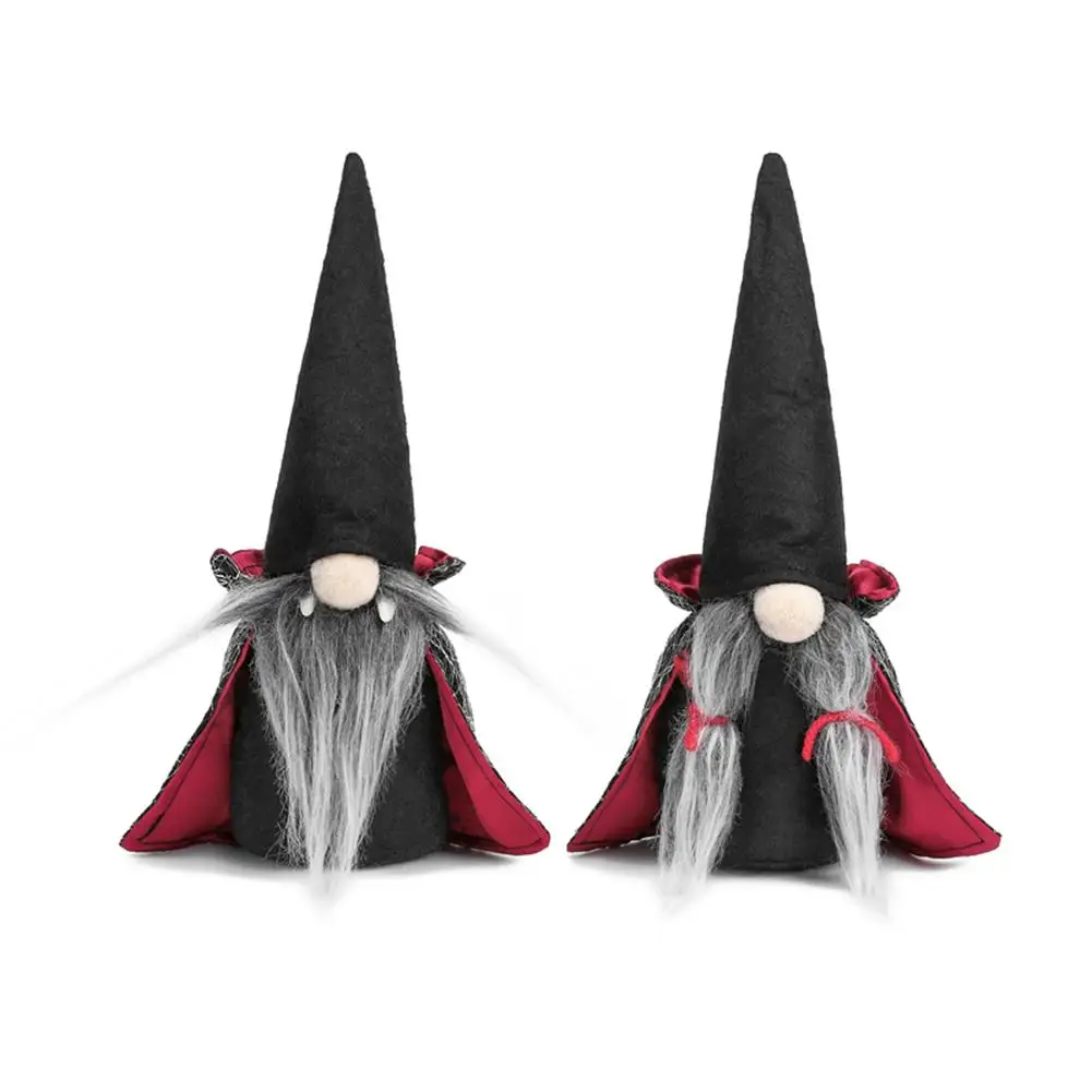 2gab Halloween Gnome Plīša Lelle Ar Melnu Raganu Apmetnis, Cepure, Skandināvijas Tomte zviedrijas Punduris Rotājumi Halloween Puse Decora