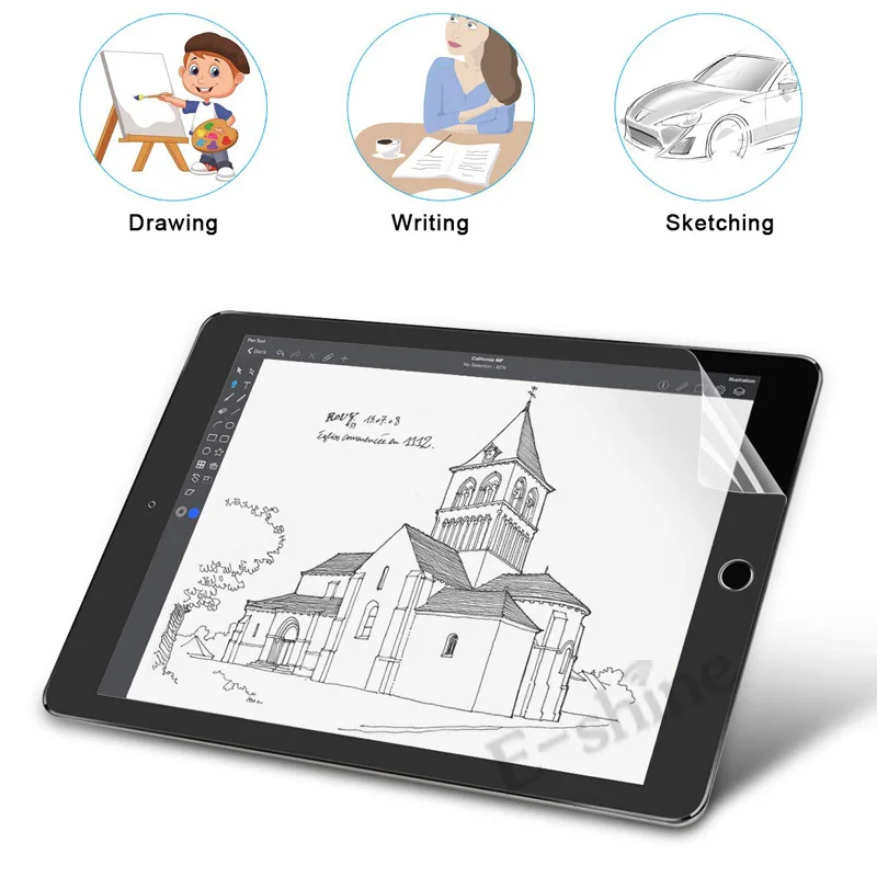 2GAB Papīra Struktūra, Anti Glare Matte PET Ekrāna Aizsargs, lai iPad 10.2 10.5 10.9 11, Kā Papīra Rakstiski Krāsošana Filmu