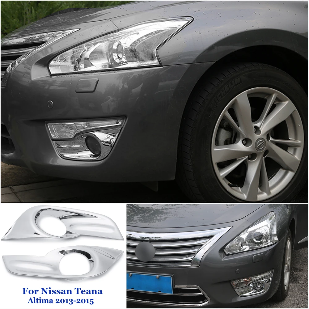 2gab/set Silver Automašīnas Priekšējā Miglas Luktura Vāciņš Melns, ABS Plastmasas Aizsargs, Aksesuāri, Detaļas, kas Piemērotas Priekš Nissan Teana Altima 2013. -.gadam