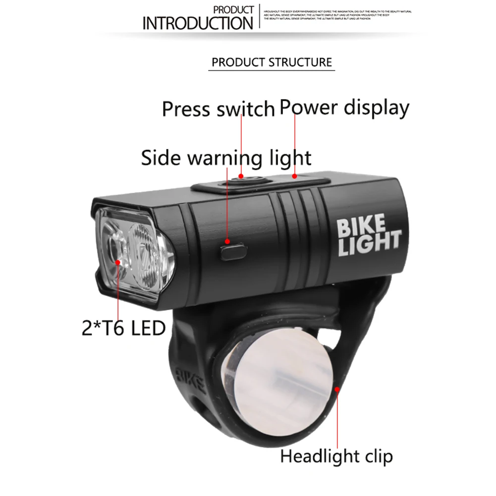 2xT6 LED Velosipēda Gaismu Komplekts USB Lādējamu Ūdensizturīgs Priekšā Gaiši Aizmugures Lukturi Aizmugurējo Lukturu Lampas Lukturi