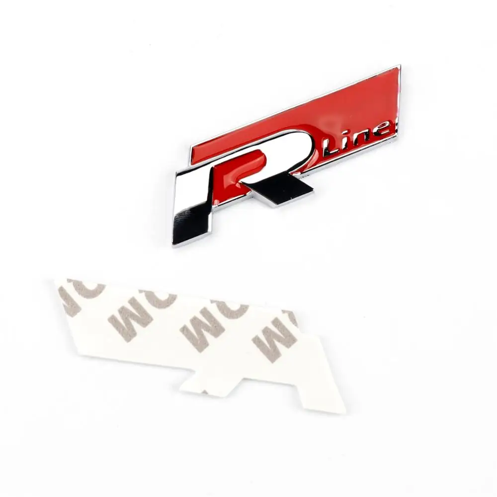 3D Red Priekšējās Restes Kapuci + Aizmugures Bagāžnieka Vāks RLINE Uzlīmi, Emblēmu Žetons Auto Stils VW Volkswagen