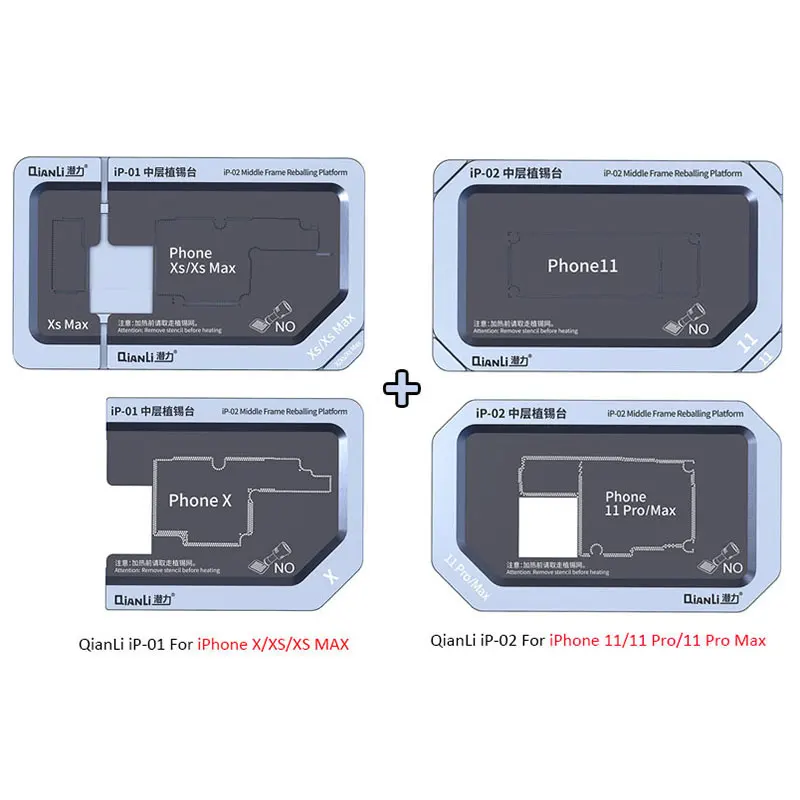 3D Vidū Rāmja IC Veidni Reballing Trafaretu Platforma iPhone X XS MAX 11 Pro Max BGA Vidējā Slāņa Alva Stādīšanas Armatūra