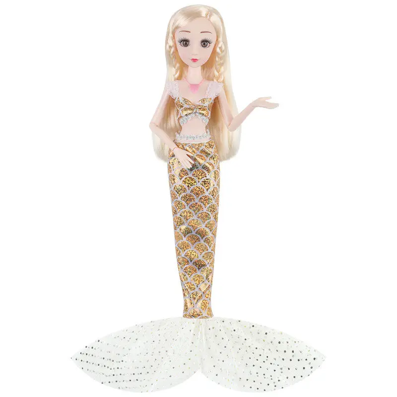 40CM Liela lelle drēbes, uzstādīt meitene rotaļlietas bērniem 12 kustamo locītavas princese Zivju princese 1/4 Modes Lelle