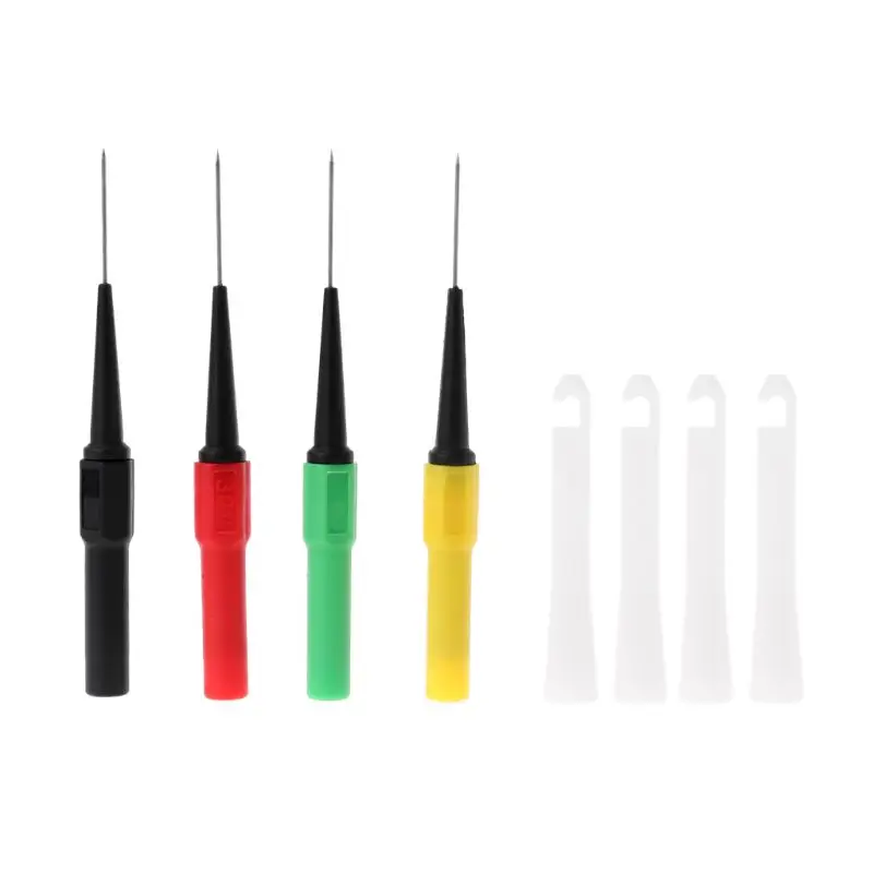 4gab 0.7 mm Pīrsings Zondes Komplekts Multimetrs Pildspalvu Zondes Mini Wire Piercer Auto Remonts Testa Līnija Zondes Instrumentu 35ED
