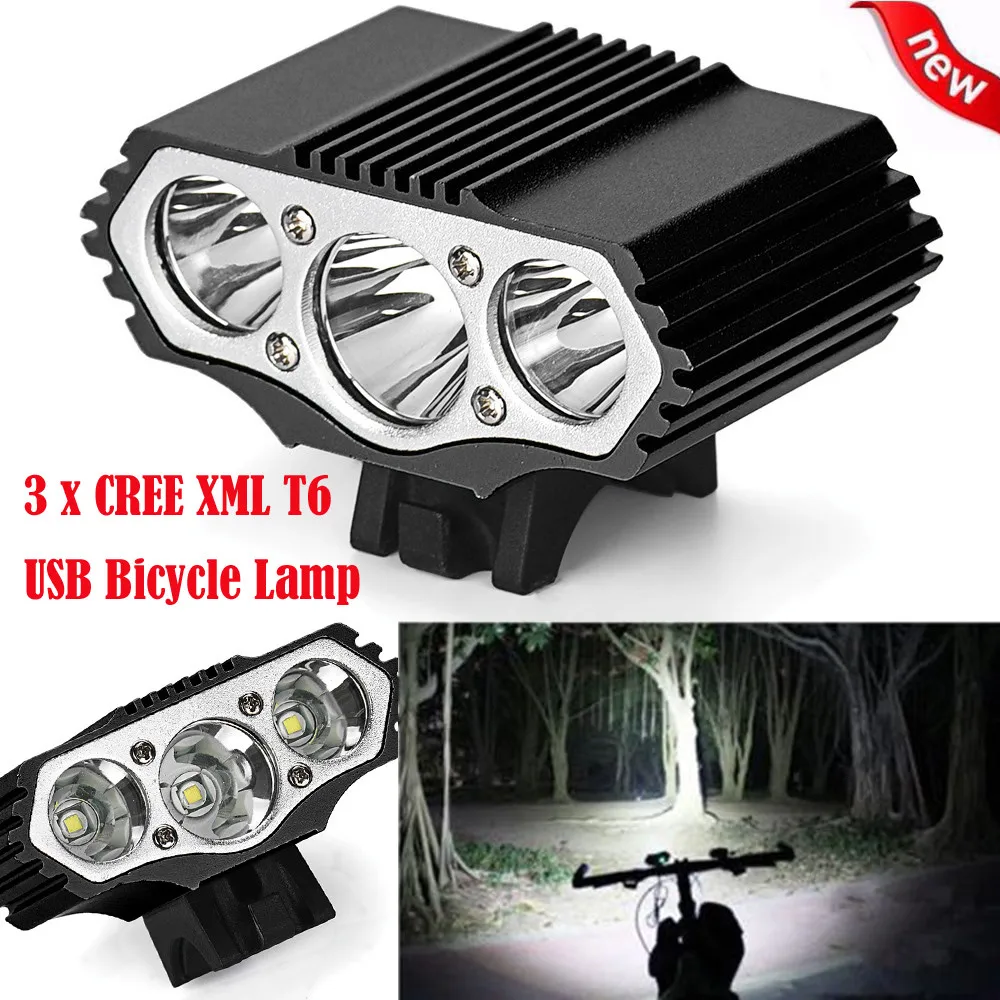 6000LM 2 X CREE XML T6 LED USB Ūdensizturīgs Lukturis Bike Velosipēdu velosipēdu Lukturu gaismas velosipēdu gaismas lampa āra riteņbraukšana camoing