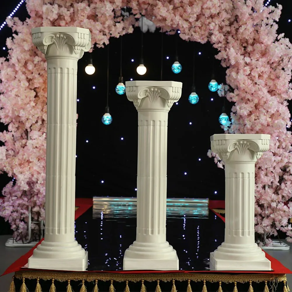 65cm/113cm Kāzu Dekorēšana romiešu kolonna Plastmasas balts Romas pīlāriem Puse puķu Statīva Turētāju, LED apgaismojums Foto Aksesuāri