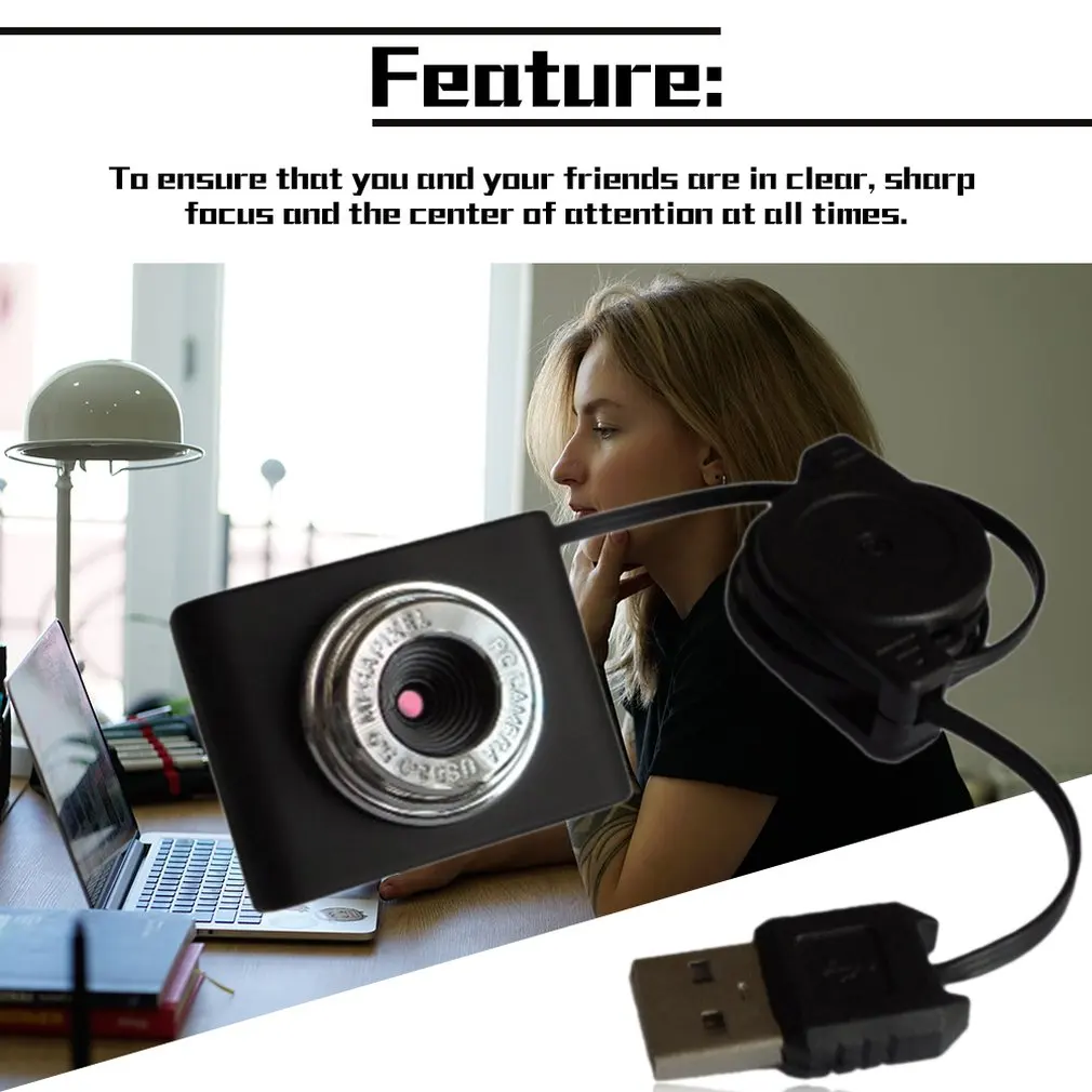 8 Miljoniem Pikseļu Mini Webcam HD Datoru Web Kamera ar Mikrofonu, lai Desktop Laptop USB Plug and Play Video Zvana,