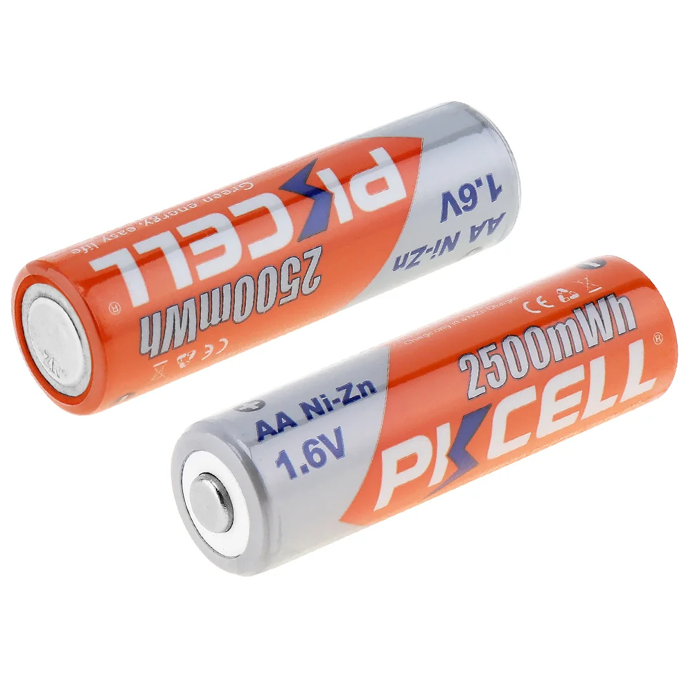 8Pcs/2card PKCELL Bateria AA Baterija Ni-Zn 1.6 V Niķeļa-Cinka 2500mWh AA Uzlādējamas Baterijas 2A Bateria Baterias Akumulators