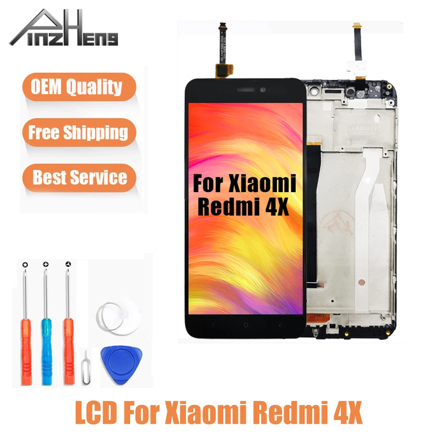 AAAA Kvalitātes LCD Xiaomi Redmi 4X Ekrāna Digitizer Montāža Nomaiņa LCD Xiaomi Redmi 4X Pro Galvenā Ekrāna