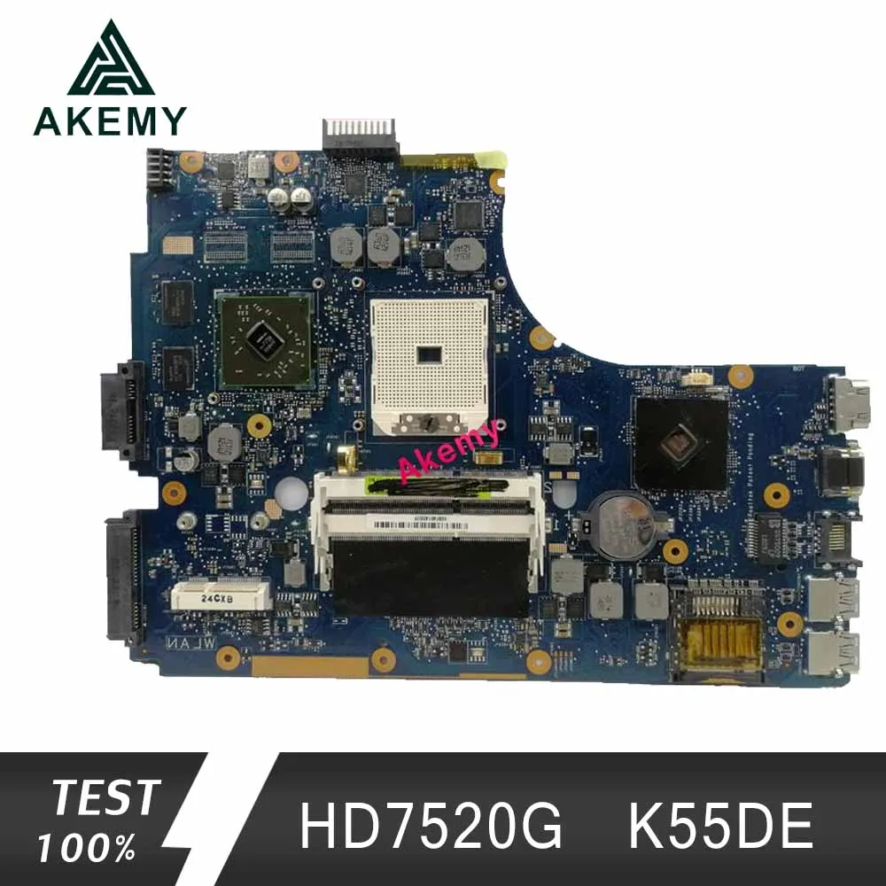 Akemy Par Asus K55DR K55DE Mātesplati ar HD7520G Diskrēto Video Karti