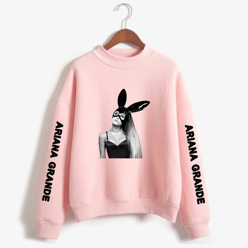 Ariana Grande augstu uzrullētu apkakli sporta krekls Thank U, Nākamās sievietes, hoodies sporta krekli hip hop gadījuma sieviete pulovers tracksuit topi xxs-4xl