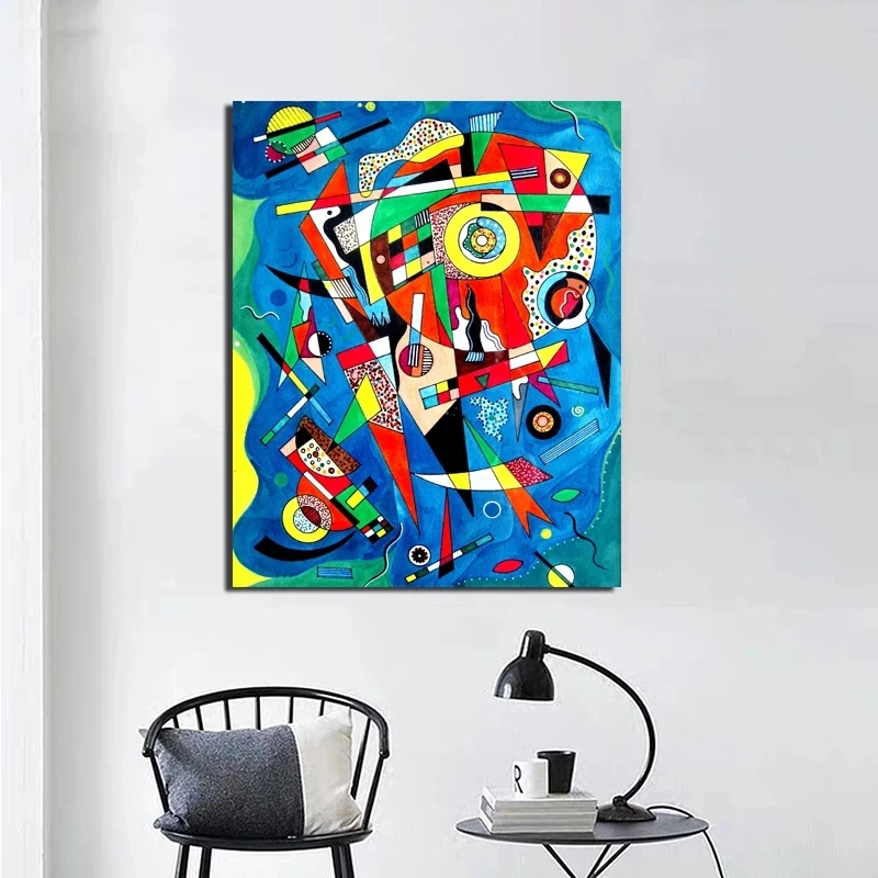 Audekls Iespiesti Sienas, Mākslas Plakātu, Wassily Kandinskis Abstraktās Glezniecības Atdzist Mūsdienu Mājas Dekoru Moduļu Bildes Rāmis Dzīvojamā Istaba