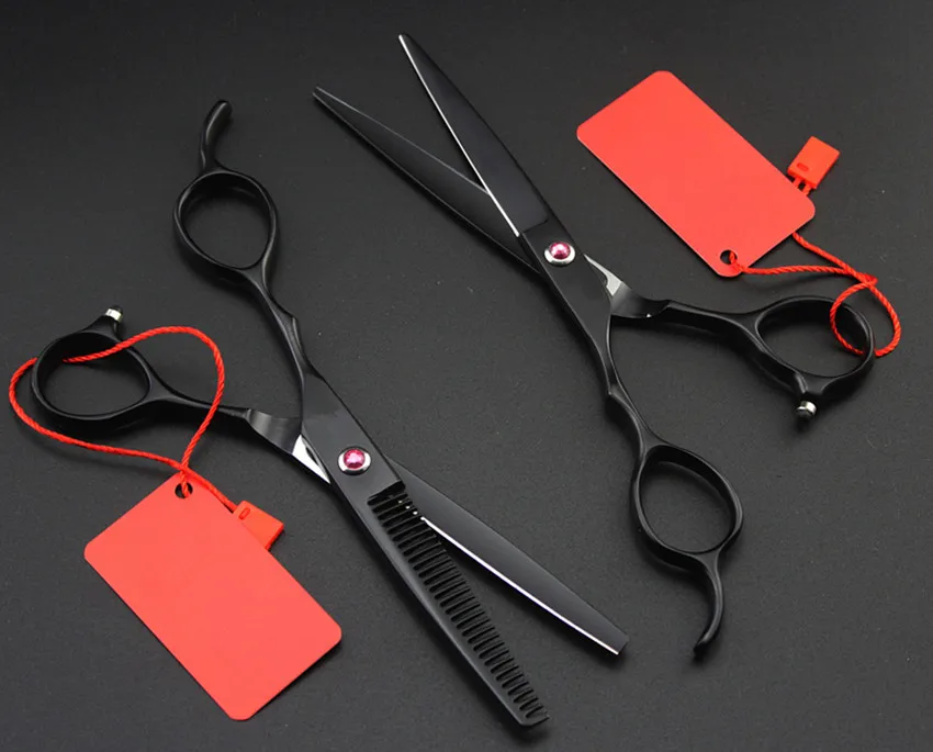 Augstas kvalitātes 440c Kreiso roku 6 collu KRĀSU matu šķēres komplekts matu retināšanas šķēres piegriešanai frizētava instrumenti, frizieru šķēres