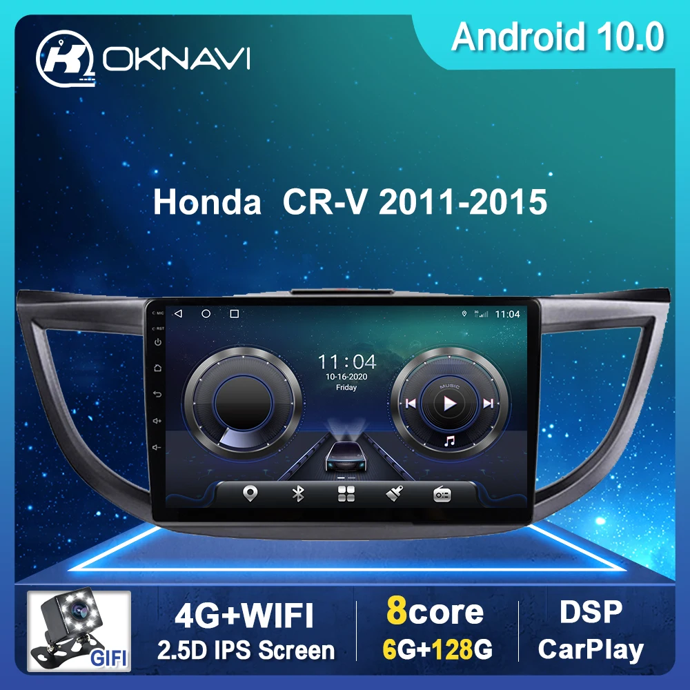 Automašīnas Radio Honda CRV CR-V 2011. -. GADAM GPS Navigācijas Auto Multimedia Player DSP Carplay 2 Din Android 10 Radio Nav DVD Atskaņotājs