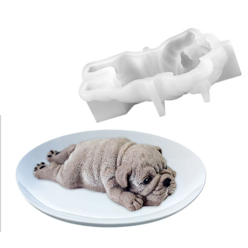 Baltā 3D Shar Pei Uzpūtenis Pelējuma Netīrs Suns saldējums Šokolādes Neto Red Silikona Veidne