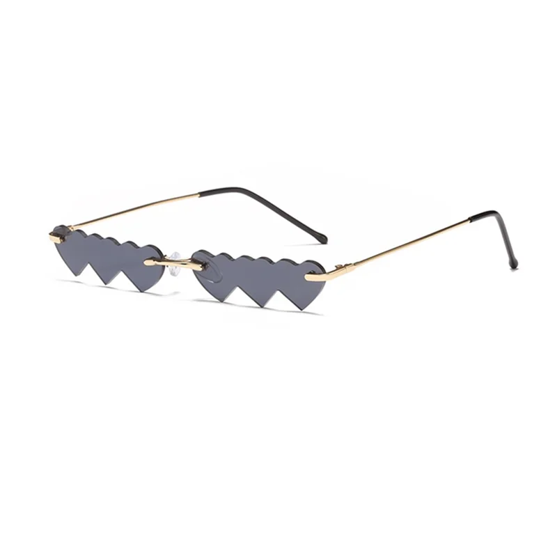 Bez Apmales Punk Saulesbrilles Sieviešu Luksusa Modes Melna Rozā Sirds Unikālo Taisnstūris, Saules Brilles Sieviešu Vintage Brilles 2020 Jaunas