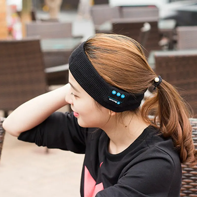 Bezvadu Bluetooth Stereo Austiņas Austiņas Sporta Miega Galvas Stīpa Mikrofons Lielu Jaudu