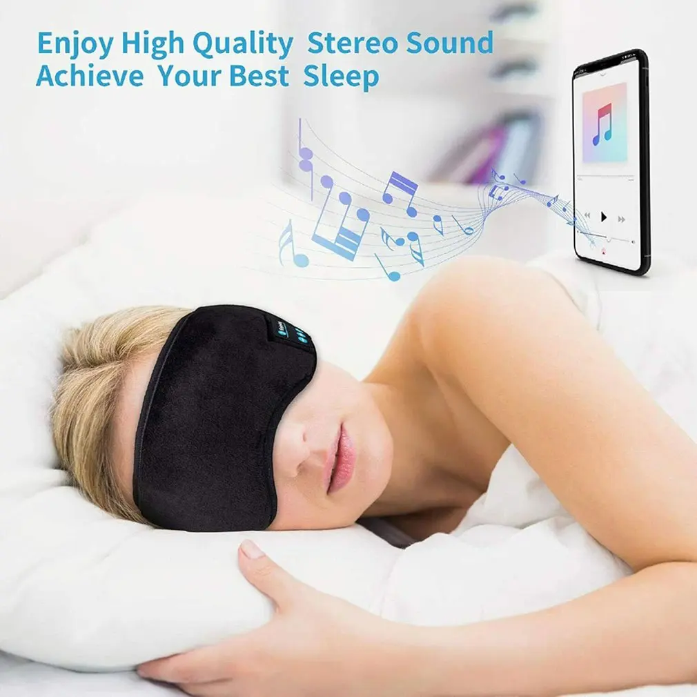 Bluetooth 5.0 Bezvadu Stereo Austiņas 3D Miega Maskas, ap Galvu stiprināmas Miega Mīkstas Austiņas Miega Acu Maska Mūzikas Austiņas Austiņas