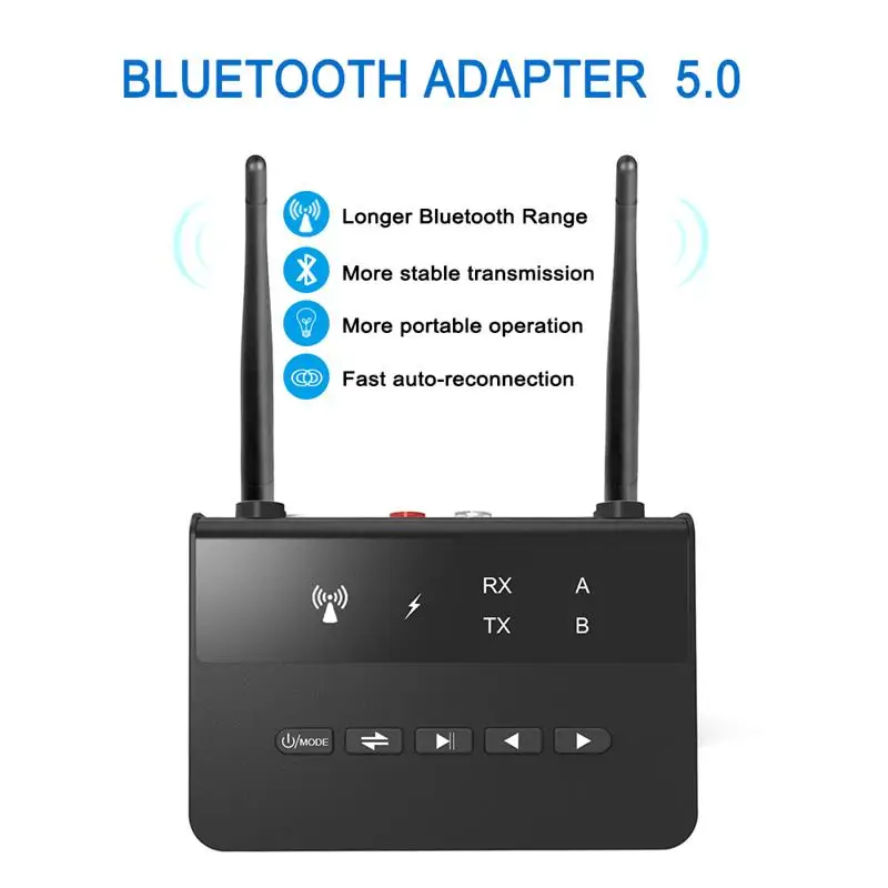 Bluetooth 5.0 Mūzikas Audio Adapteris, 2 In 1-Bezvadu Raidītājs Uztvērējs Adapteris 3,5 mm AUX Ligzdu TV PC Auto Skaļruni Austiņas