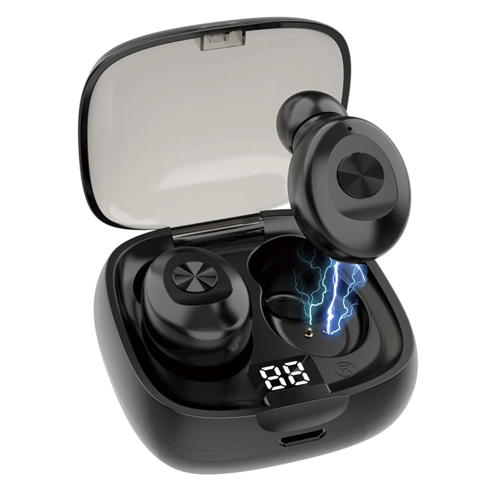 Bluetooth Austiņas Bezvadu austiņu Sporta Klausules Mini Austiņas Stereo Skaņu Ausu IPX5 Ūdensizturīgs tws 5.0 enerģijas displejs