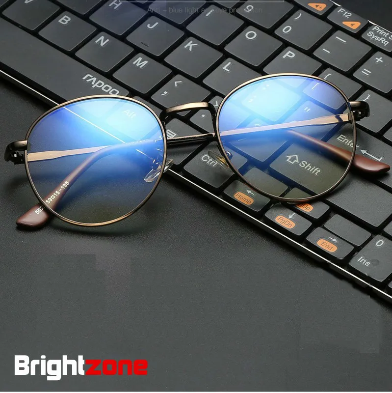 Brightzone Vintage Blue Gaismas Rāmis Apaļas Brilles, Skaidrs, Vīriešu Briļļu Aksesuāri, Eiropas Akrila Datora Ekrāna Aizsargs Tmall