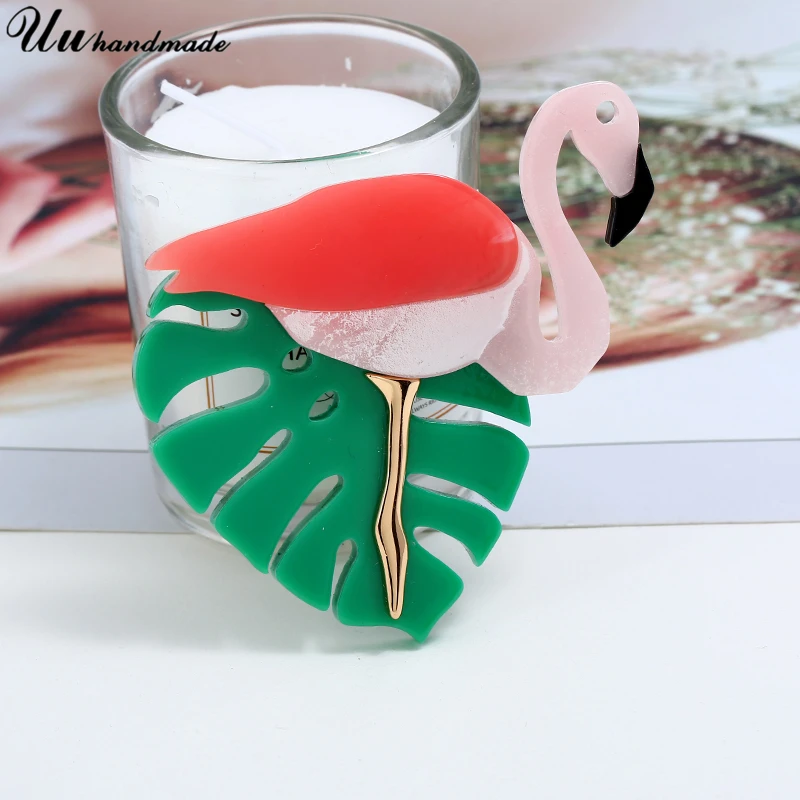 Broša Adatas Rozā Flamingo Piespraudes sievietēm patīk cute dāvanu Emaljas atloks pin Broche Broches 2018 modes rotaslietas, aksesuāri
