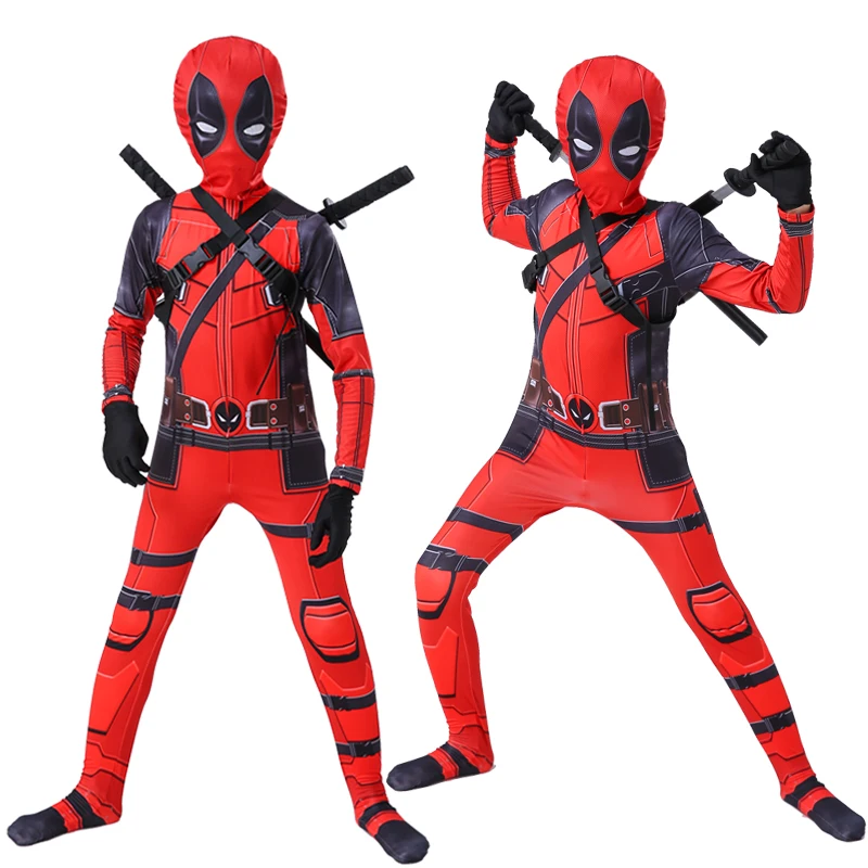 Bērniem Supervaronis cosplay kostīmi Deadpool kostīms zēniem bodysuit Jumpsuit puse kostīmi kostīms Helovīna kostīms bērniem pieaugušajiem