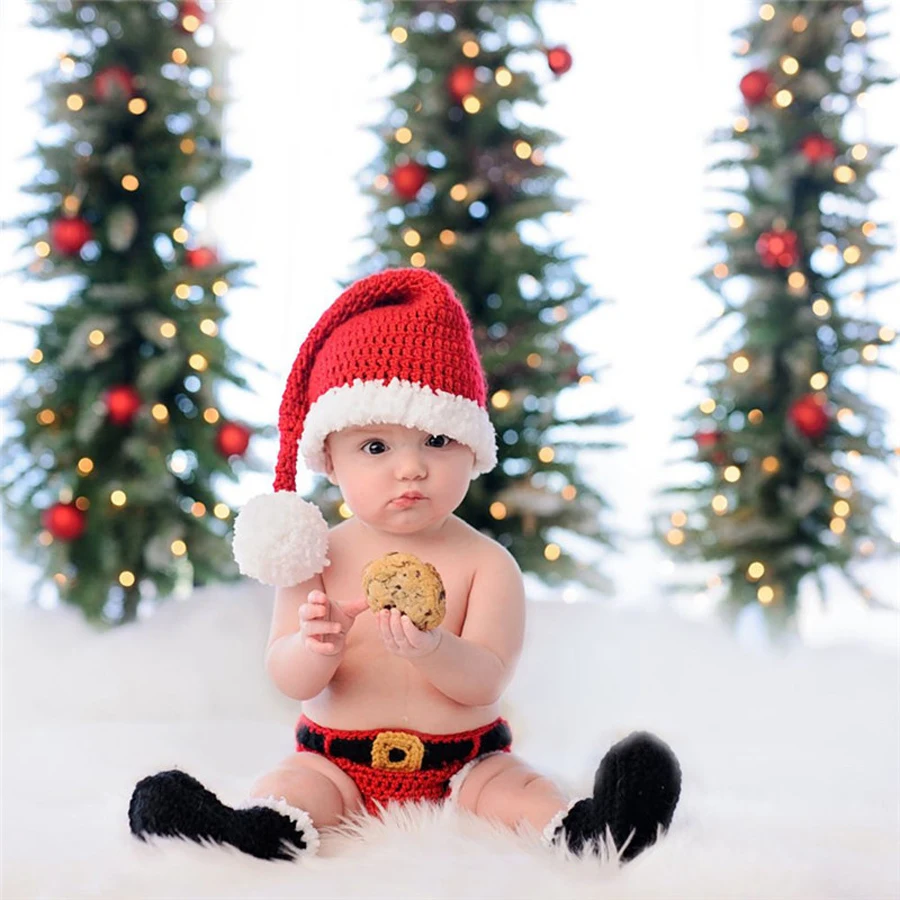 Bērnu Cepure Jaundzimušo Fotogrāfiju Aksesuārus Ziemassvētku Cepures Baby Girl Beanie Ziemas Cepurīte bērniem Zēnu Trikotāžas Apģērbs, Bērnu Foto, Aksesuārus