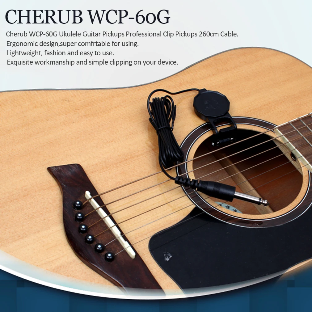 Cherub WCP-60G ģitāra havajiešu Ģitāra Pickups Profesionālu Klipu Pickups 260cm Kabeļu Ideāls, Mūzikas Instrumenti, Aksesuāri, Karstā Pārdošanas