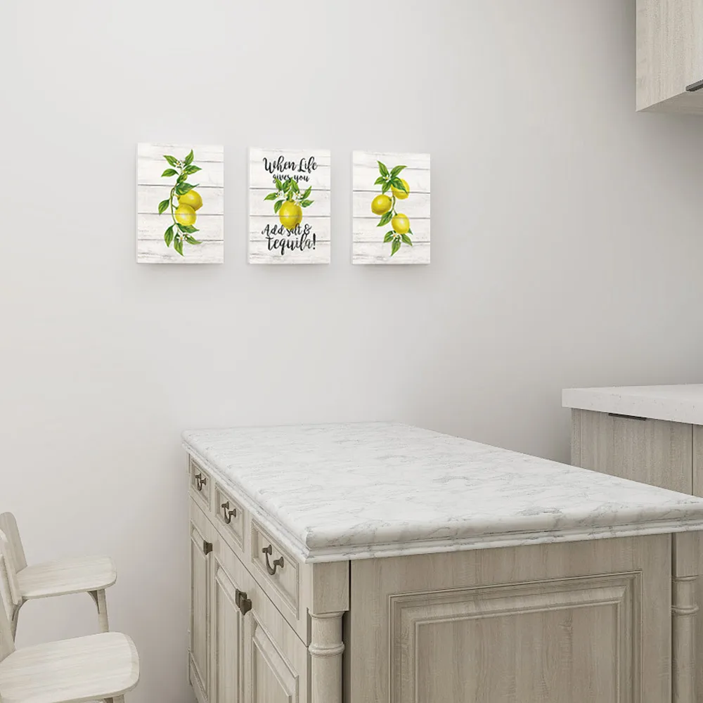 Citronu Sienas Mākslas Audekls Gleznošanai Botāniskais Plakāts Ēdamistaba Augļu Virtuves Dekori Attēlu Dzeltena, Zaļa Vannas istaba Izdrukas Ziemeļvalstu
