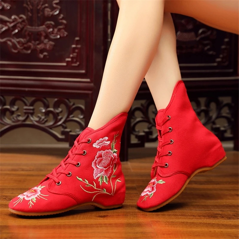 Cresfimix sieviešu modes augstas kvalitātes audekla pavasara augstas kurpes baleta deju dāma ķīnas izšuvumi pretslīdes kurpes a6185b