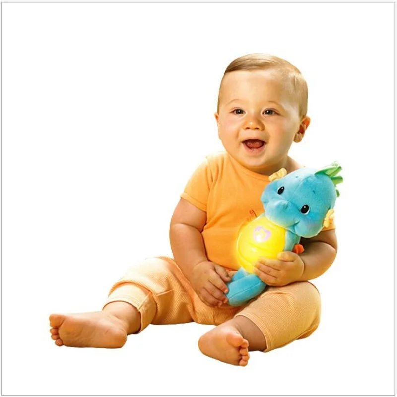 Cute Baby Rotaļlietas, Mīkstās Plīša Rotaļlietas Lelle Mierināt Mirdzumu Zirdziņš Bērnu Rotaļlietu Miega Lampas Bērnu Nomierinātu Nightlight Izglītības Rotaļlietas