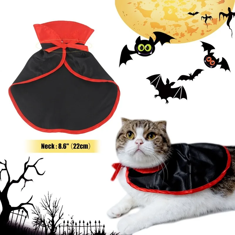 Cute Mājdzīvnieki kaķis Apmetnis Vampīra Kostīms Cape Cosplay Suns, Kaķis Kucēns Drēbes Mētelis Par Halloween Saģērbt Pet Produktu Piederumi