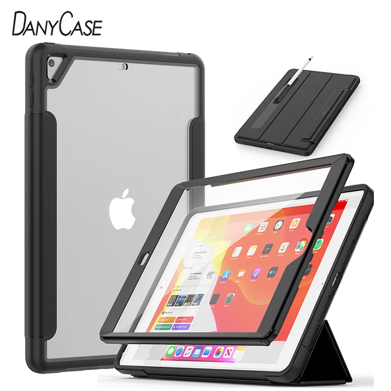 DANYCASE Par 2019 iPad 10.2 Gadījumā, ja iPad 7. Paaudzes 8. Paaudzes 2020 Gadījumā Ar Zīmuļa Turētāju Smart Case For iPad 7 Vāciņu