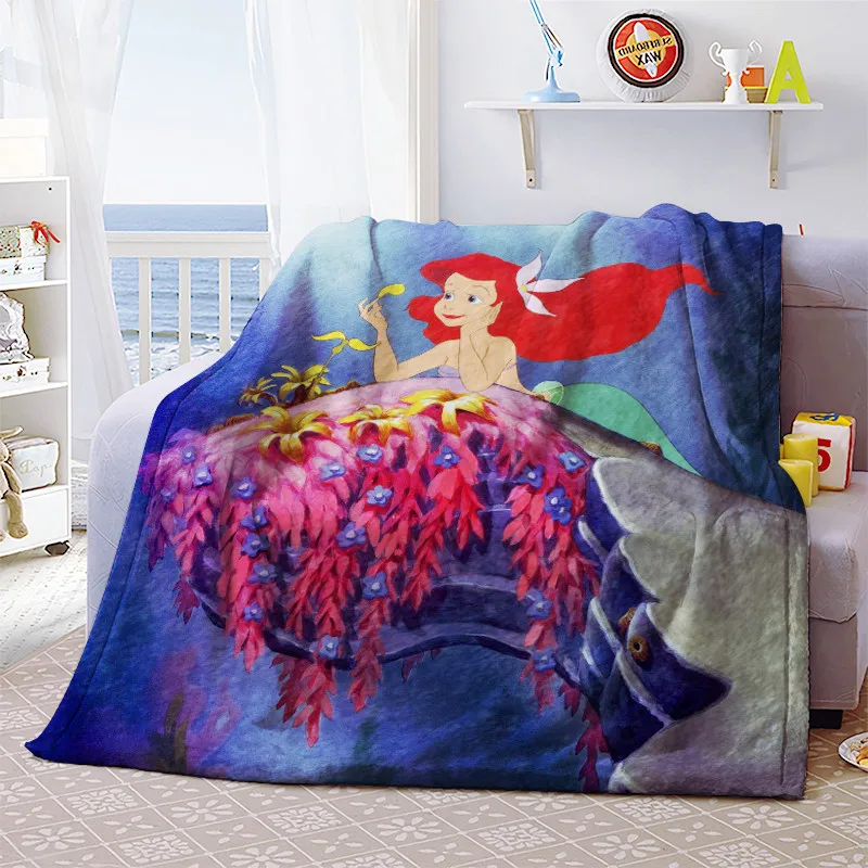 Disney Bērniem Mest Mājas Tekstila Sirēna Princese Ariel Segu Meitene Dāvanas Silts Flaneļa Koraļļu Vilnas Segas uz Gultas, Sofa